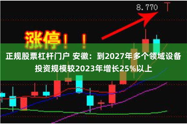 正规股票杠杆门户 安徽：到2027年多个领域设备投资规模较2023年增长25%以上