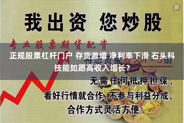 正规股票杠杆门户 存货激增 净利率下滑 石头科技能如愿高收入增长？