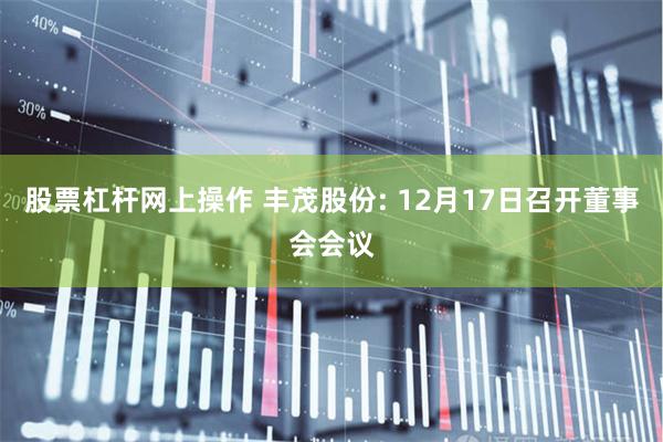 股票杠杆网上操作 丰茂股份: 12月17日召开董事会会议