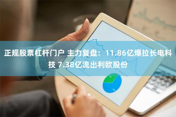 正规股票杠杆门户 主力复盘：11.86亿爆拉长电科技 7.38亿流出利欧股份