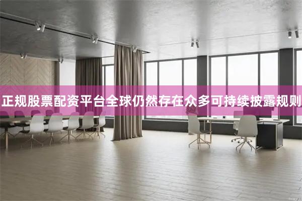 正规股票配资平台全球仍然存在众多可持续披露规则